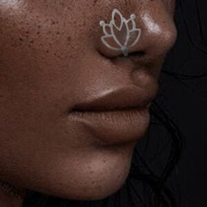 silver nose pin without piercing