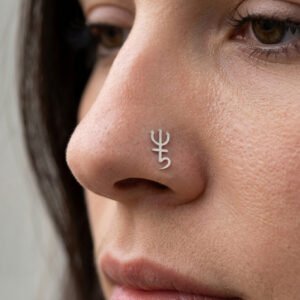 Trishul nose pin Silver