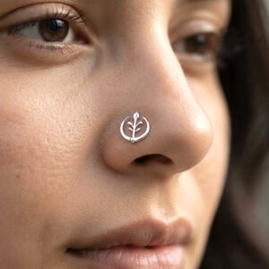 silver antique nose pin