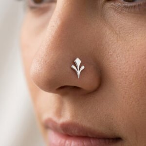silver nose pin stud