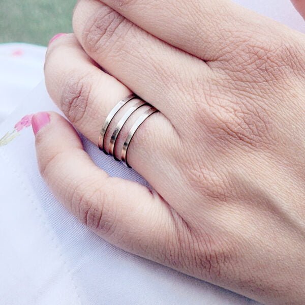 simple band ring in silver for girls