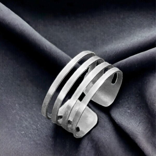 female band ring for girls in silver