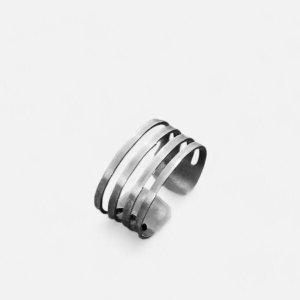 female band ring for girls in silver