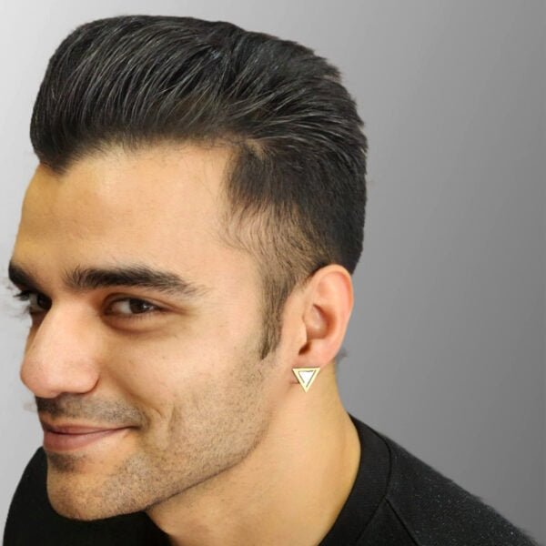 silver ear studs for men
