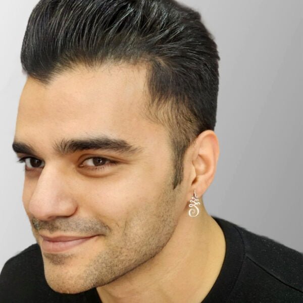 boys ear stud Silver