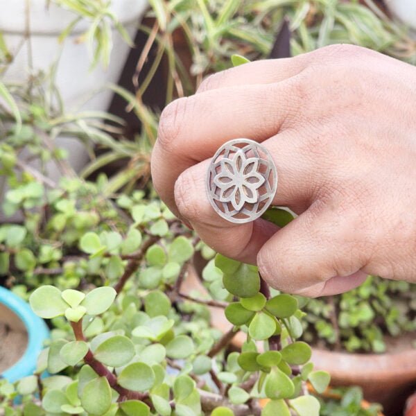 Mandala Silver Ring