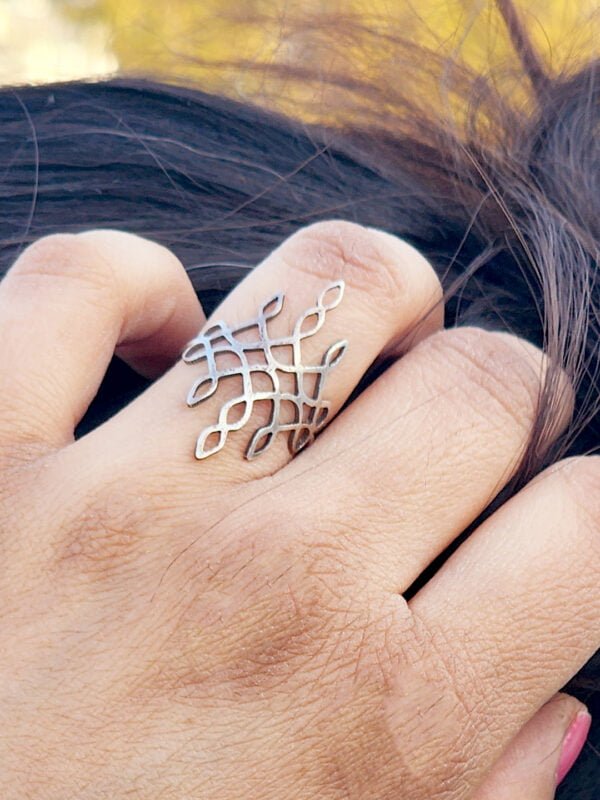 Big silver ring for women