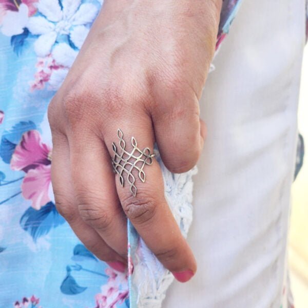 Big silver ring for women