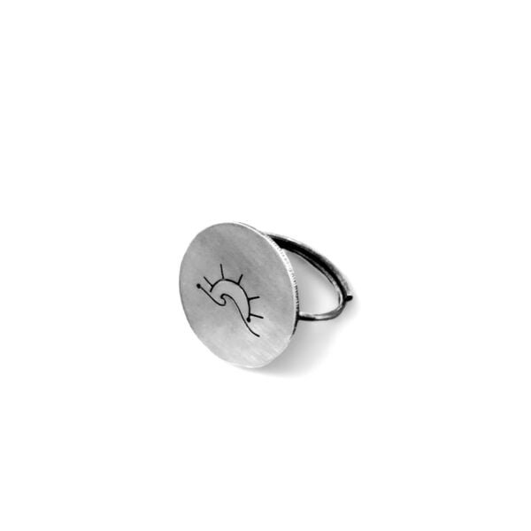 silver oxidised ring for girls