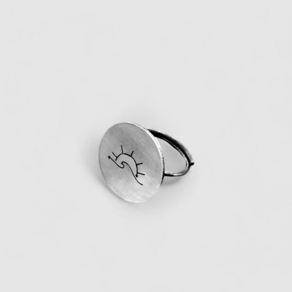 silver oxidised ring for girls