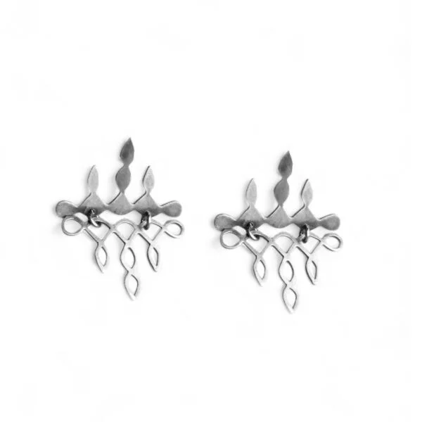 Handmade Hanging Earrings in Silver for Girls