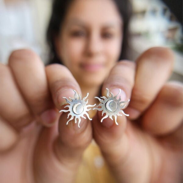Sun & Moon Stud Design for Girls