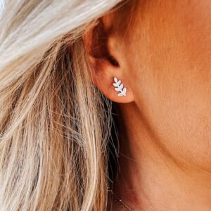 Cute Tiny Ear Studs for Girls in Silver