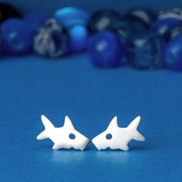 Baby Shark Silver Earrings