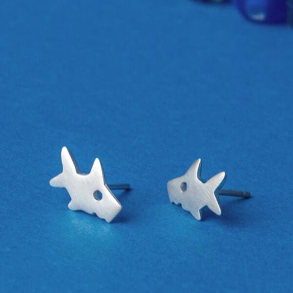 Baby Shark Silver Earrings