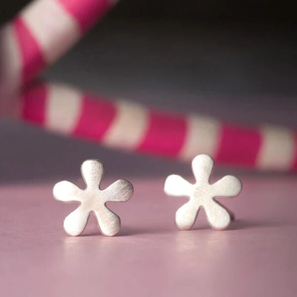 Baby Flower Earrings in Silver