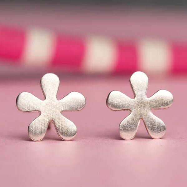 Baby Flower Earrings in Silver