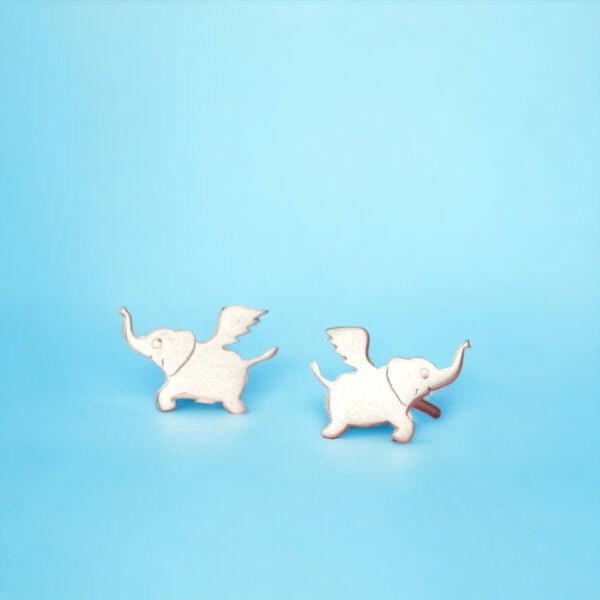 Cute Tiny Elephant Earrings in Silver