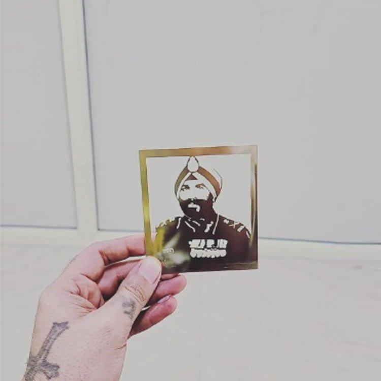 Human Portrait on Metal