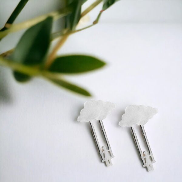 long silver earrings for Girls