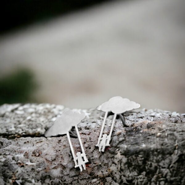 long silver earrings for Girls
