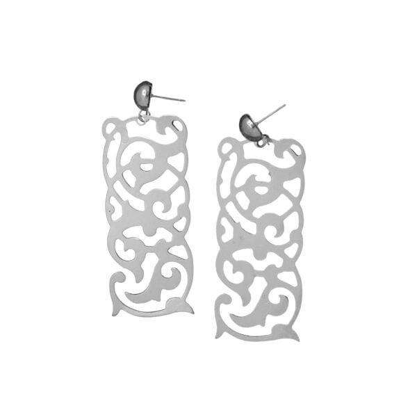 Long silver earrings design