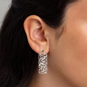 Long silver earrings design