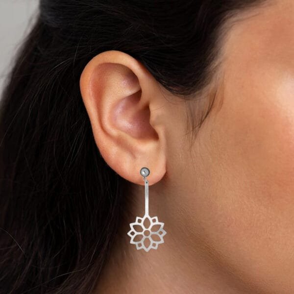 long silver earrings for Women