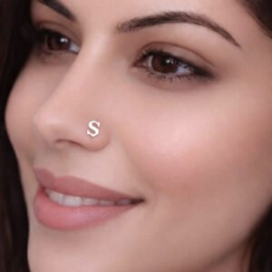 modern small silver nose pin