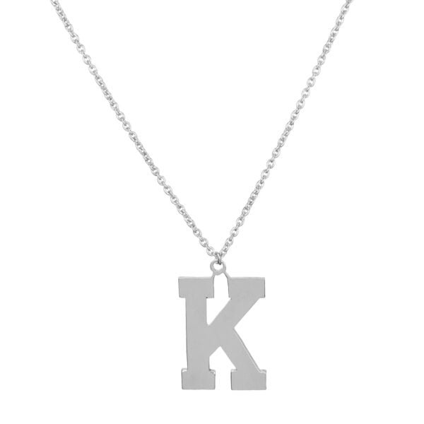 Silver pendant letter K