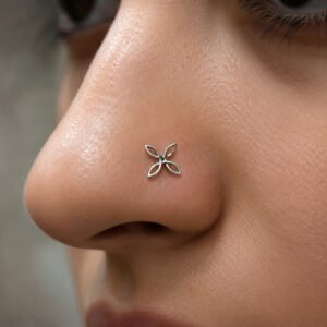 indian traditional Silver nosepin