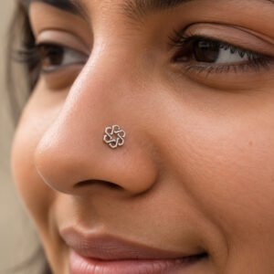 modern small nose pin Silver