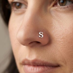 modern small silver nose pin