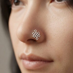 oxidized silver nose ring