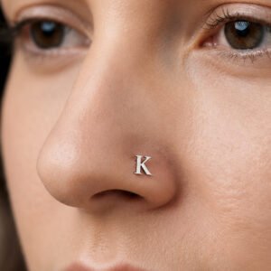 silver nose pin design