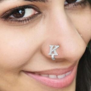silver nose pin design