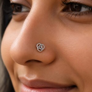 simple nose pin in silver