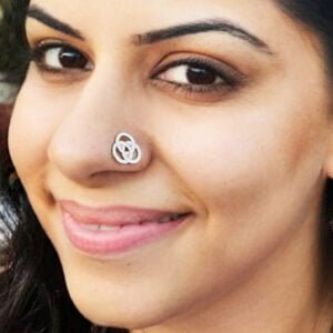 simple nose pin in silver