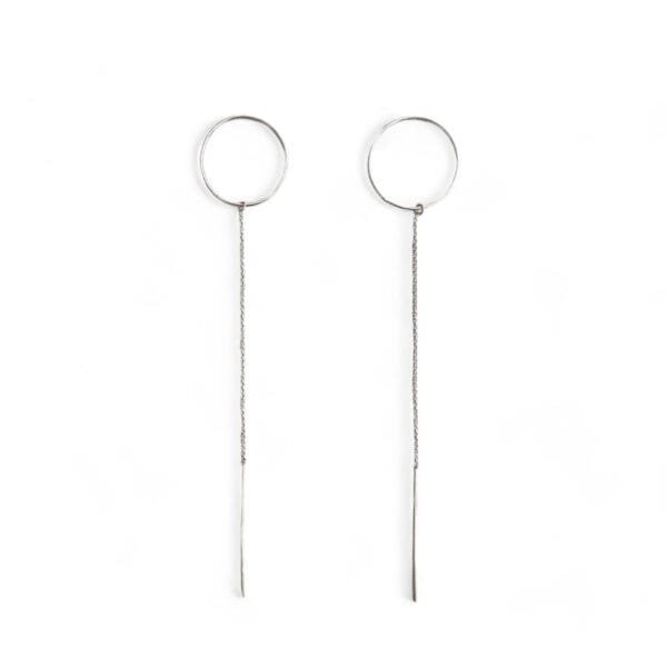 simple silver chain earrings