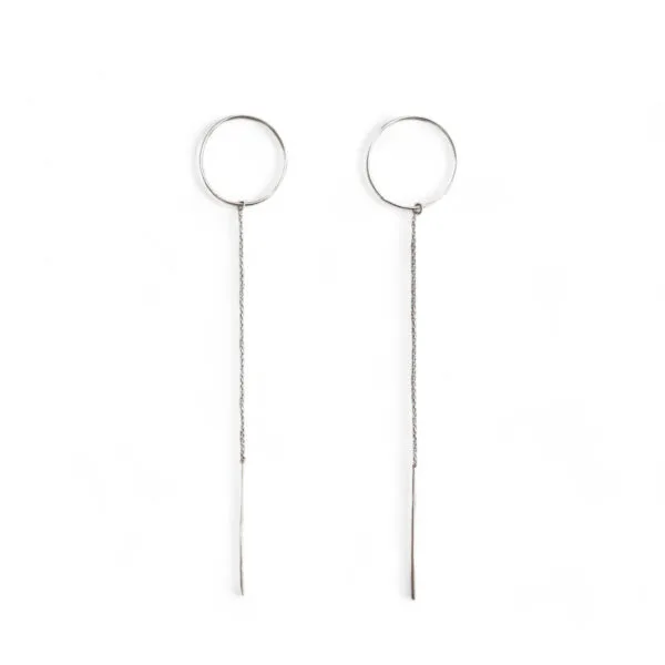 simple silver chain earrings