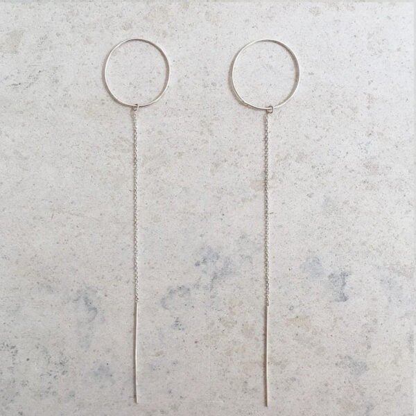 simple silver chain earrings