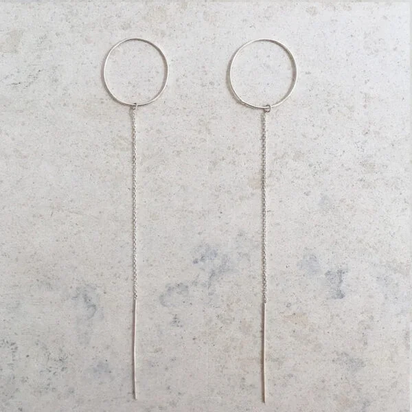 simple silver chain earrings