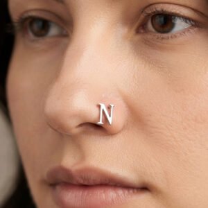 women's silver nose stud
