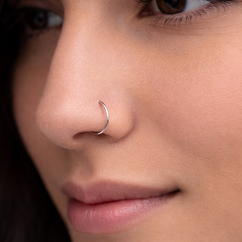silver nose hoop