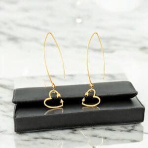 Gold heart earrings