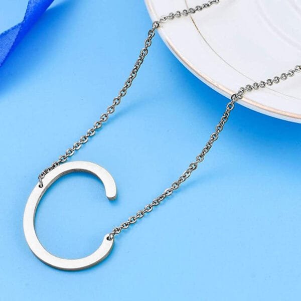 Silver Alphabet Pendant C