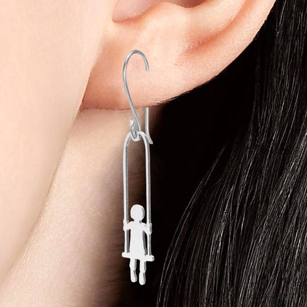 Silver Ear Ring Designs Swing Dangle Golden & Silver Ear Ring Design Handmade for Girls