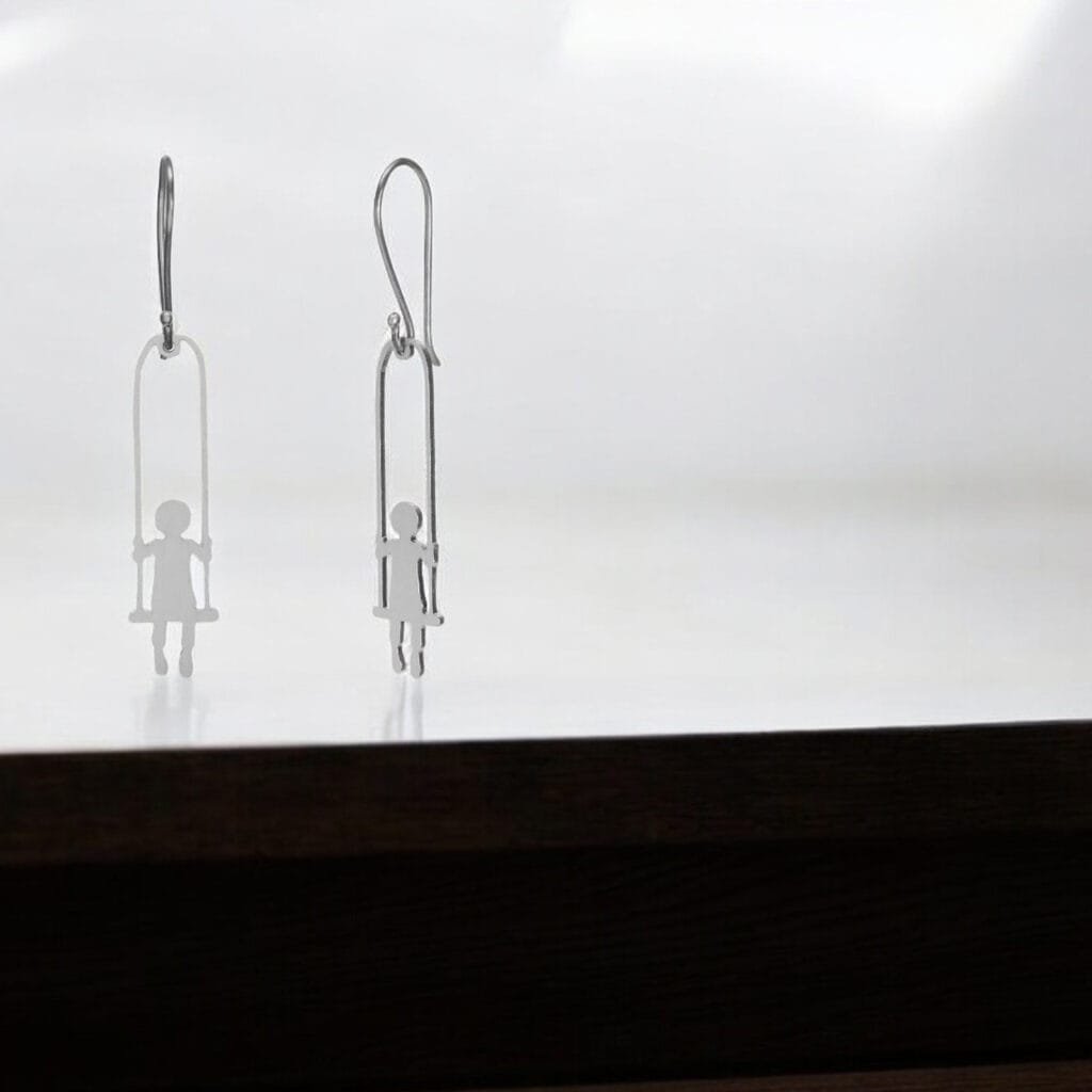 Silver Ear Ring Designs Swing Dangle Golden & Silver Ear Ring Design Handmade for Girls