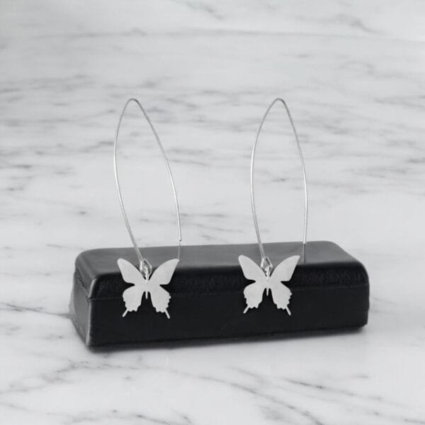 silver butterfly earrings