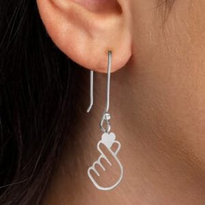 Heart Earrings Korean